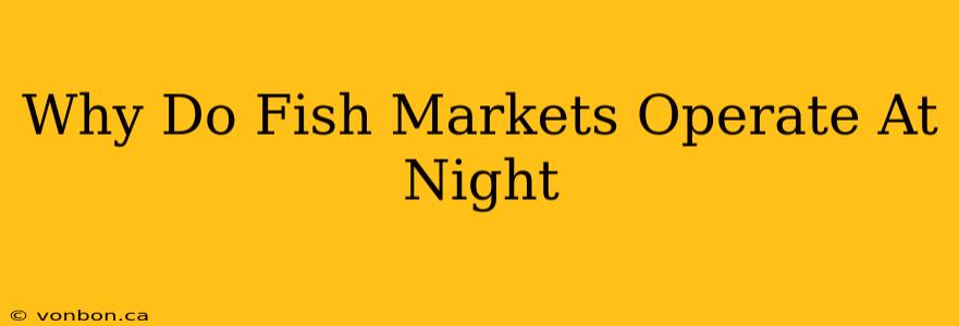 Why Do Fish Markets Operate At Night