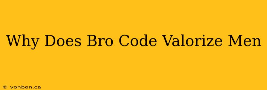 Why Does Bro Code Valorize Men