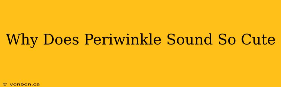 Why Does Periwinkle Sound So Cute