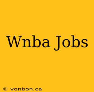 Wnba Jobs