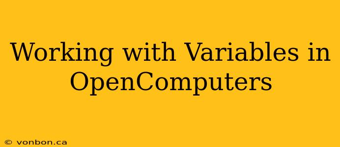 Working with Variables in OpenComputers