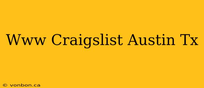 Www Craigslist Austin Tx