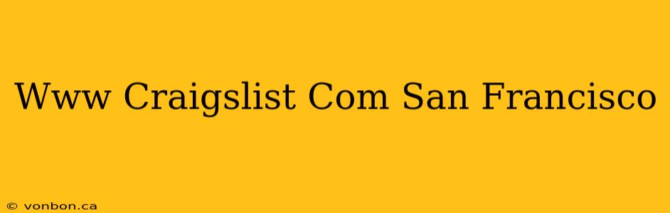 Www Craigslist Com San Francisco