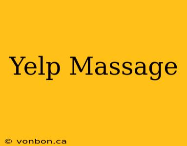 Yelp Massage