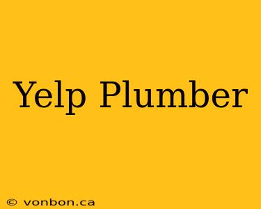 Yelp Plumber