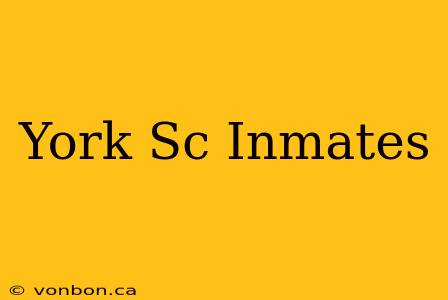 York Sc Inmates