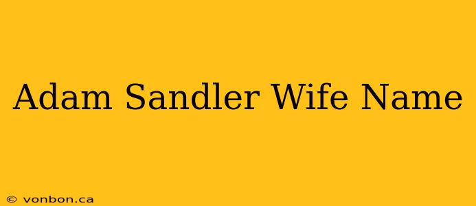 Adam Sandler Wife Name