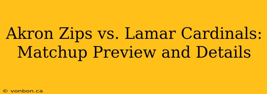 Akron Zips vs. Lamar Cardinals: Matchup Preview and Details