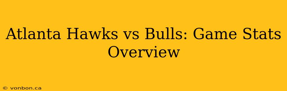 Atlanta Hawks vs Bulls: Game Stats Overview