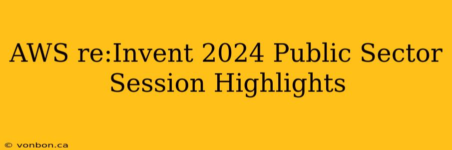 AWS re:Invent 2024 Public Sector Session Highlights