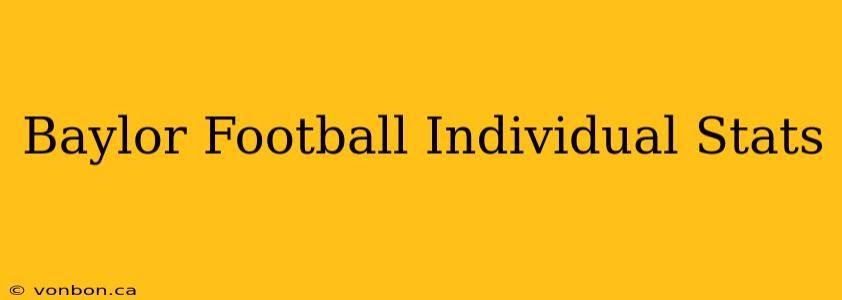 Baylor Football Individual Stats