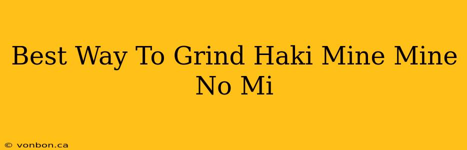 Best Way To Grind Haki Mine Mine No Mi