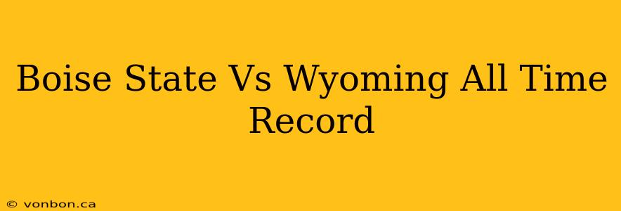 Boise State Vs Wyoming All Time Record