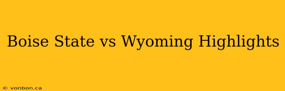 Boise State vs Wyoming Highlights