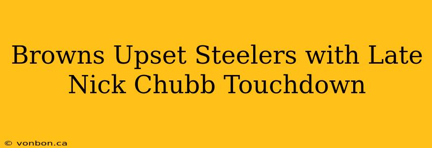 Browns Upset Steelers with Late Nick Chubb Touchdown