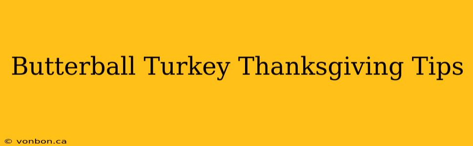 Butterball Turkey Thanksgiving Tips