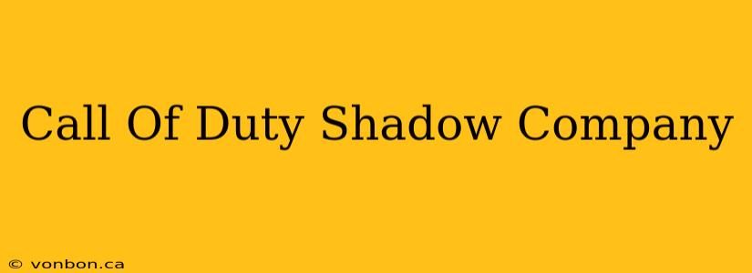 Call Of Duty Shadow Company