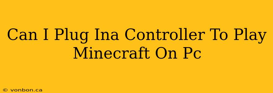 Can I Plug Ina Controller To Play Minecraft On Pc