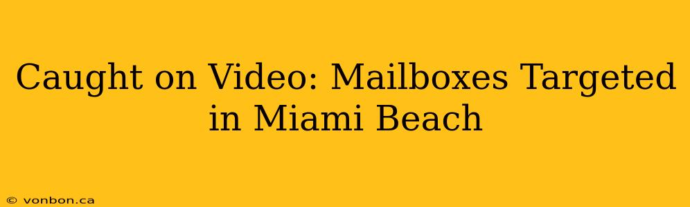 Caught on Video: Mailboxes Targeted in Miami Beach