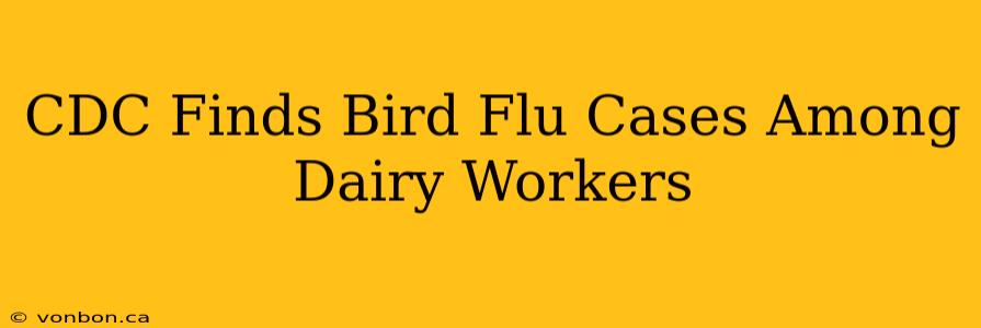 CDC Finds Bird Flu Cases Among Dairy Workers