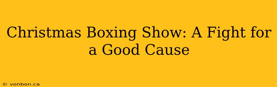 Christmas Boxing Show: A Fight for a Good Cause