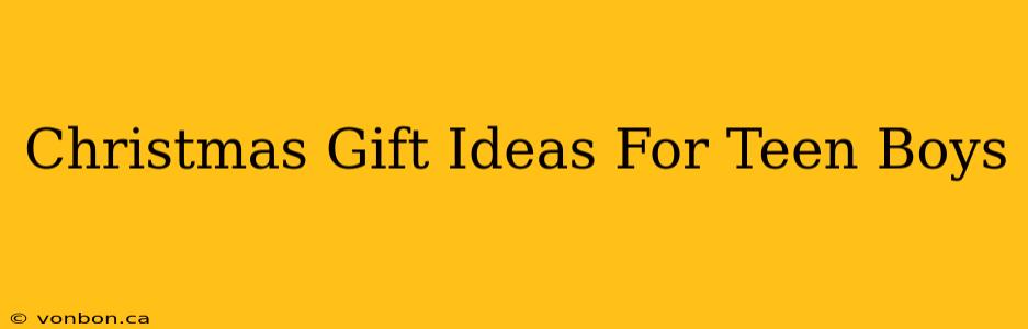 Christmas Gift Ideas For Teen Boys