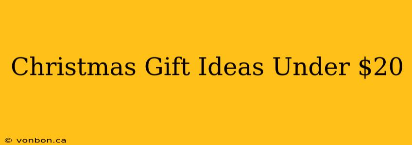 Christmas Gift Ideas Under $20