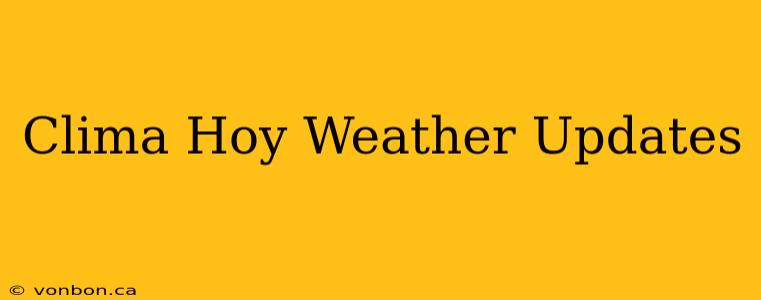 Clima Hoy Weather Updates