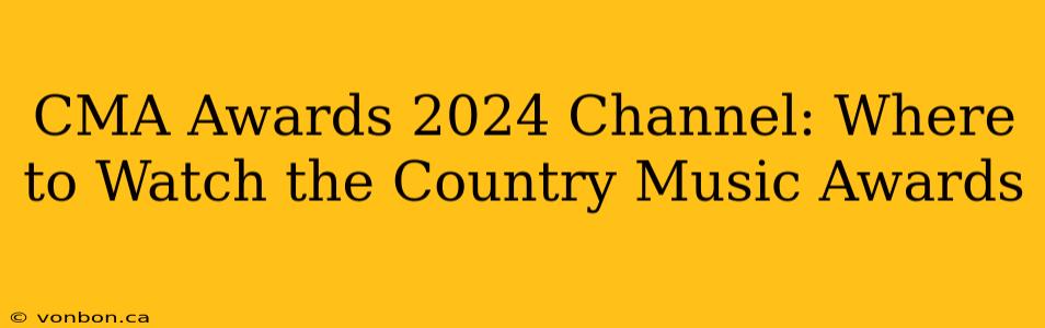 CMA Awards 2024 Channel: Where to Watch the Country Music Awards