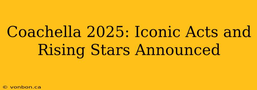 Coachella 2025: Iconic Acts and Rising Stars Announced