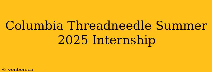 Columbia Threadneedle Summer 2025 Internship