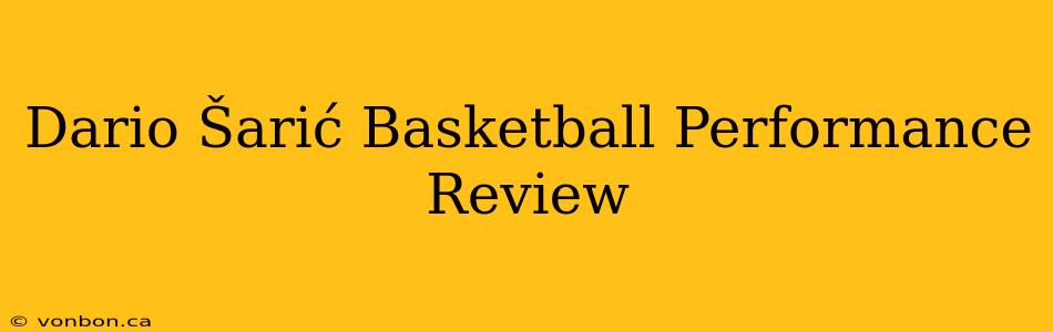 Dario Šarić Basketball Performance Review