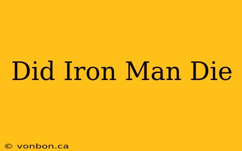 Did Iron Man Die