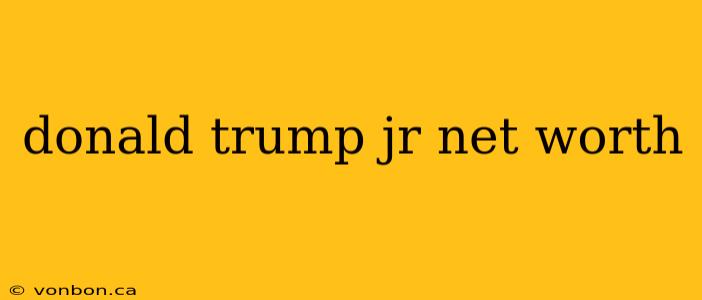 donald trump jr net worth