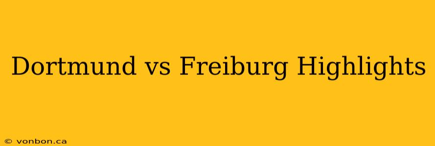 Dortmund vs Freiburg Highlights