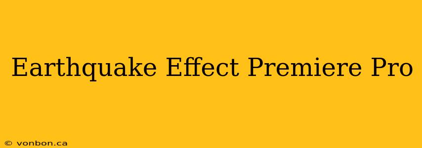 Earthquake Effect Premiere Pro