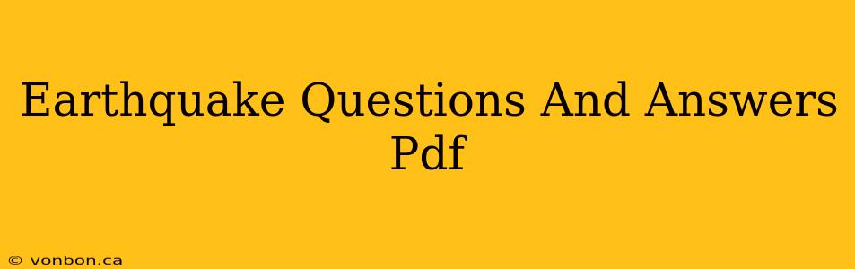 Earthquake Questions And Answers Pdf