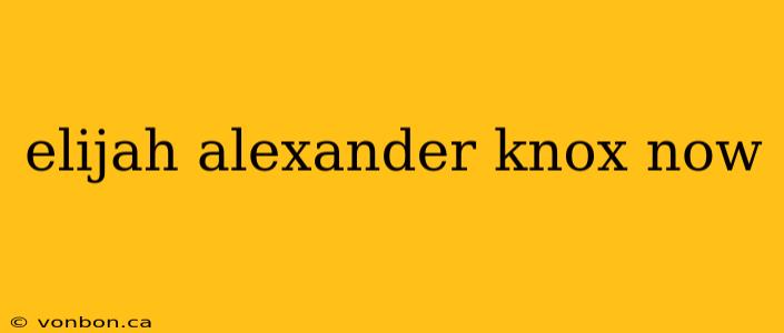 elijah alexander knox now