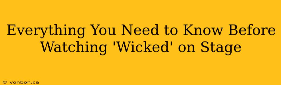 Everything You Need to Know Before Watching 'Wicked' on Stage