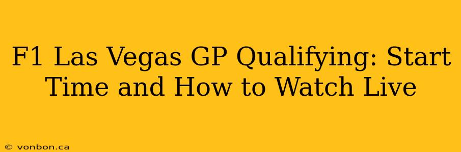 F1 Las Vegas GP Qualifying: Start Time and How to Watch Live