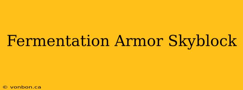 Fermentation Armor Skyblock