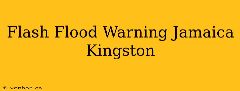 Flash Flood Warning Jamaica Kingston