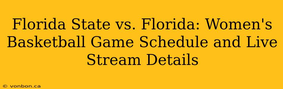 Florida State vs. Florida: Women's Basketball Game Schedule and Live Stream Details