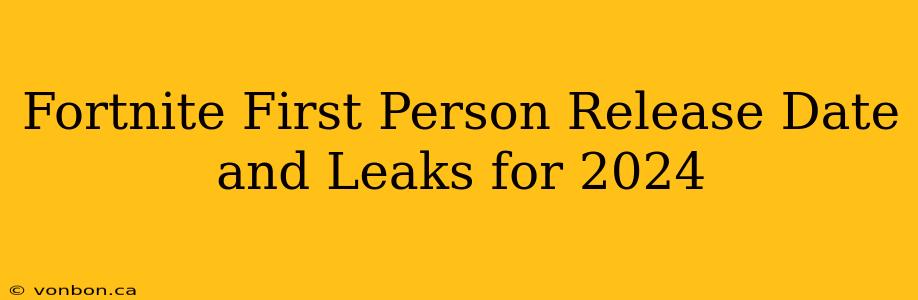 Fortnite First Person Release Date and Leaks for 2024