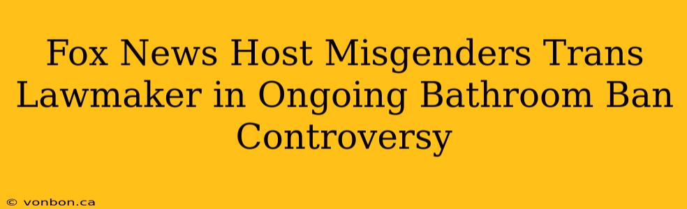 Fox News Host Misgenders Trans Lawmaker in Ongoing Bathroom Ban Controversy