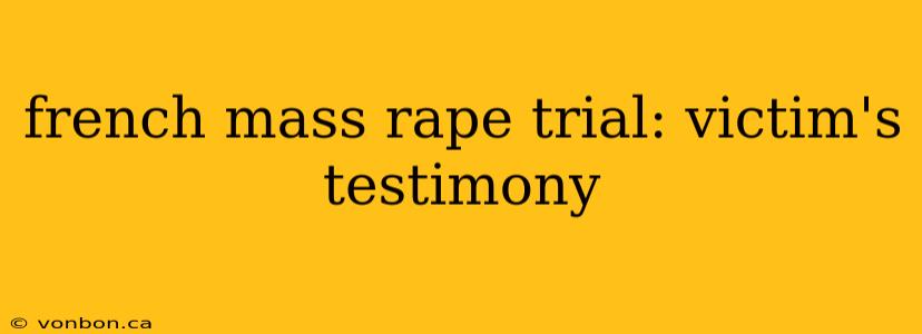 french mass rape trial: victim's testimony