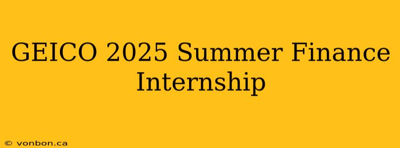 GEICO 2025 Summer Finance Internship