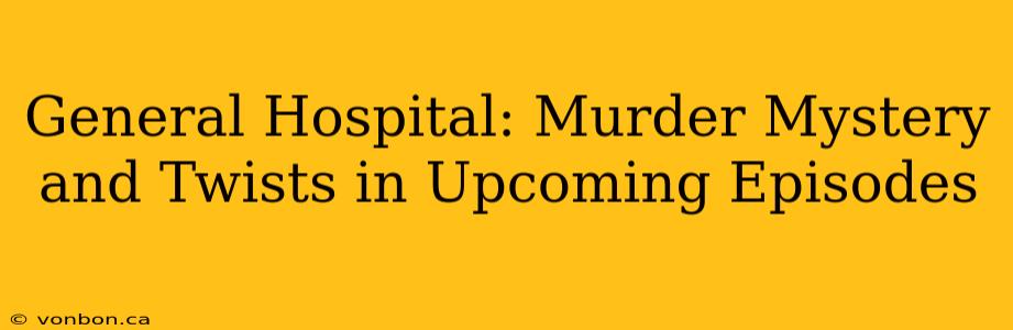 General Hospital: Murder Mystery and Twists in Upcoming Episodes