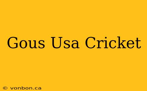 Gous Usa Cricket