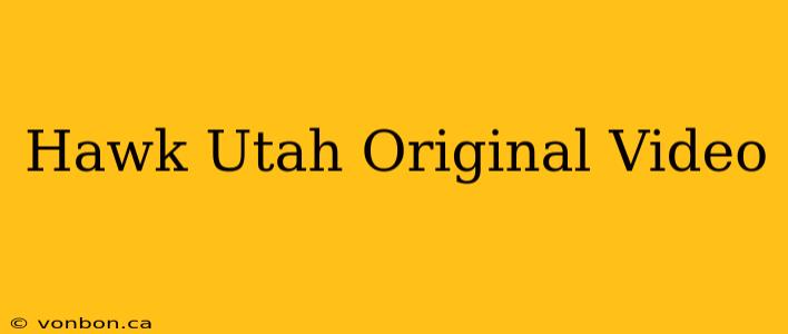 Hawk Utah Original Video